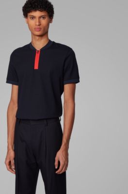 hugo boss zip up polo