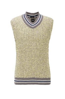 Sleeveless sweater in mercerised cotton 