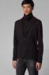 Regular-fit jacket in finely ribbed Italian cotton, Black