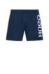 Quick-dry swim shorts with vertical reversed logo, Dark Blue
