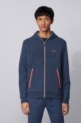 hooded sweatshirt with contrast zip and logo detail