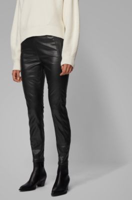 BOSS - Skinny-fit trousers in faux 