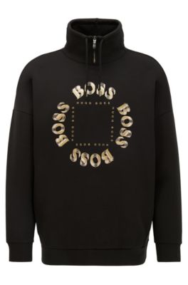 hugo boss hoodie black and gold