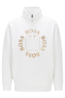 boss hoodie white