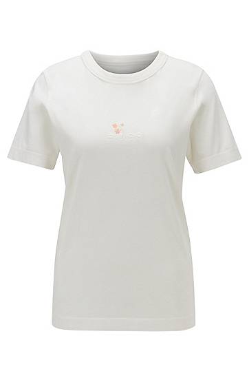 Hugo Boss Logo T-shirt In Organic Cotton In White