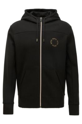 hugo boss zip through hoodie