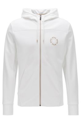 hugo boss mens white hoodie