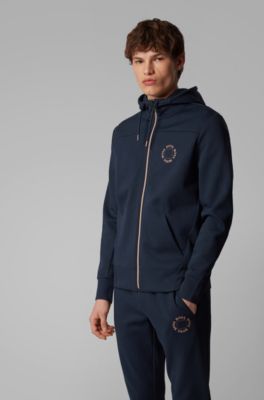 hugo boss zip through hoodie