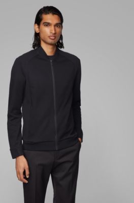 Zip-through sweatshirt in a cotton blend