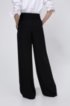 Wide-leg trousers in crepe with scarf-style belt, Black