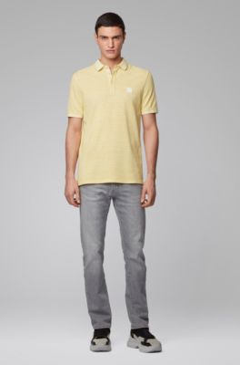 hugo boss grey and yellow polo