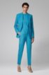 Regular-fit trousers in traceable merino wool with stretch, Turquoise