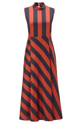 Maxi dress with block stripe, Patterned
