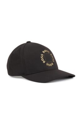 Stretch-canvas cap with metallic logo