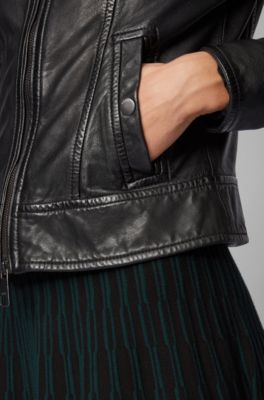hugo boss leather jacket ladies