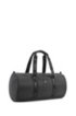 Holdall in pebble-print fabric with logo straps, Black