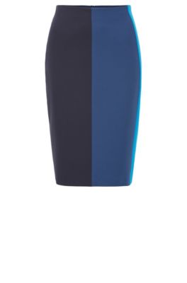 Regular-fit pencil skirt in Portuguese fabric, Blue