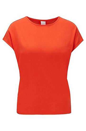 Hugo Boss Relaxed-fit T-shirt With Rear Tag In Orange