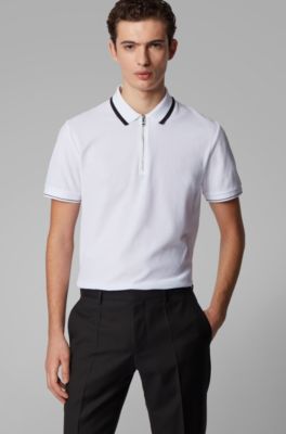 hugo boss polo shirt with zip