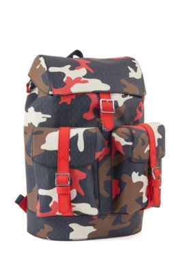 BOSS - Camouflage-print backpack with 
