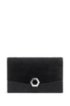 Split-leather clutch bag with glitter-fabric contrasts, Black