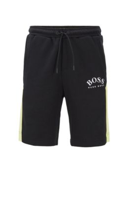 slim fit black shorts