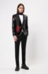 Extra-slim-fit evening jacket with all-over sequins, Black