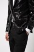Extra-slim-fit evening jacket with all-over sequins, Black