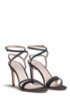 Italian-made strappy sandals in suede and glitter fabric, Black
