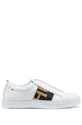 hugo boss white leather trainers