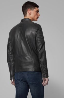 jordan leather jacket black