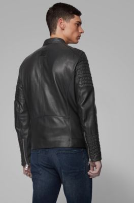 boss leather biker jacket