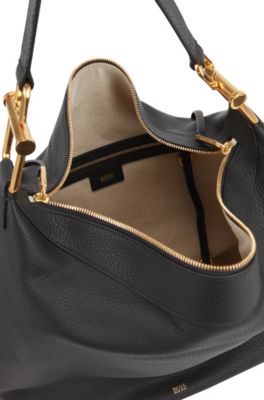 BOSS - Hobo bag in grained Italian 