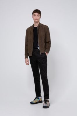 hugo boss suede bomber jacket