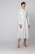 Shirt dress in cotton with patchworked monogram panels, White
