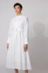 Shirt dress in cotton with patchworked monogram panels, White