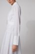 Shirt dress in cotton with patchworked monogram panels, White