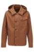 Water-repellent jacket with detachable hood, Dark Brown