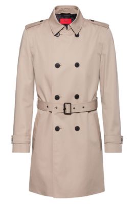 HUGO - Slim-fit trench coat with water 