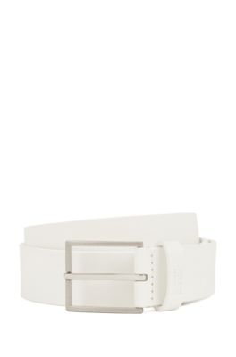 hugo boss white leather belt