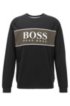 Logo loungewear sweatshirt in cotton terry, Black
