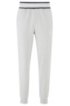 Loungewear trousers in needle-rib cotton jacquard, Grey