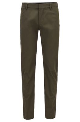 BOSS - Slim-fit trousers in a cotton 