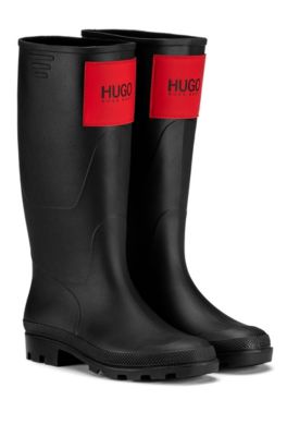 HUGO - Waterproof wellington boots with 