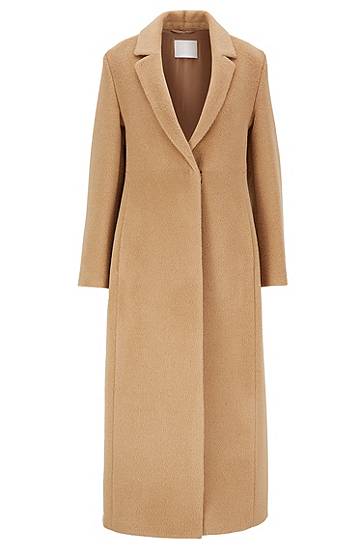 HUGO BOSS Longline coat in alpaca with virgin wool