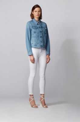white stretch denim