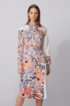 Shirt dress in pure cotton with floral print, Patterned