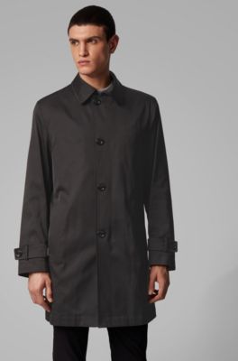 Water-repellent coat in midweight twill