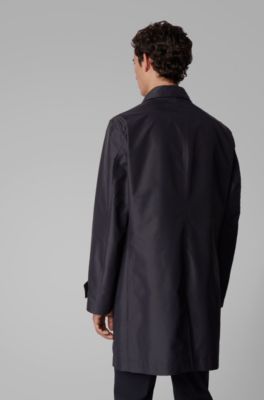 hugo boss leather trench coat