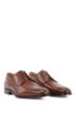 Cap-toe Derby shoes in smooth leather, Brown